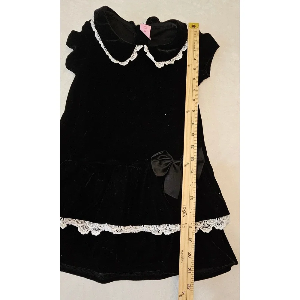 Copper‎ Key Girls Black Velvet Lace Peter Pan Collar Dress 6X